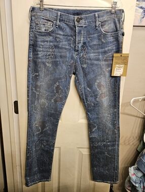 True religion butterfly print leona skinny jeans womens size 31 NEW